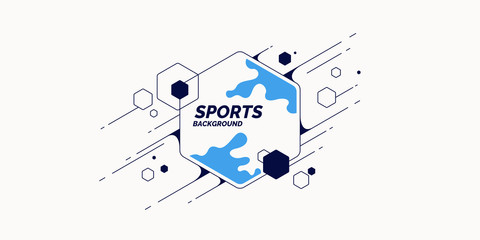 Retro abstract geometric background. The sports poster with the flat figures.