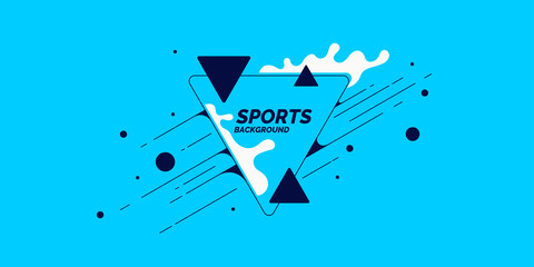 Retro abstract geometric background. The sports poster with the flat figures.