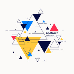 Wall Mural - abstract geometric background with triangles in minimalistic style.