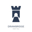 drawbridge icon. Trendy flat vector drawbridge icon on white background from Fairy Tale collection