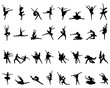 © SilhouetteDesigner - Black silhouettes of ballerinas on white background, vector
