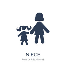 Niece Icon. Trendy Flat Vector Niece Icon On White Background From Family Relations Collection