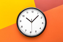 Wall Clock On Color Background
