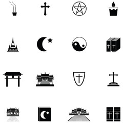 Wall Mural - religions icon set