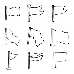 Poster - flags icons set. hand drawing object in isolation