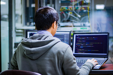 Wall Mural - development of programming and encryption technologies. web site design programmer must have screen 