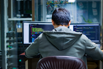 Wall Mural - development of programming and encryption technologies.website design programmers often have screens