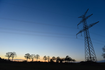 Canvas Print - electricité environnement energie ciel nuit soir