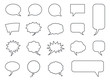 speech bubble icons vector set, comic dialog clouds