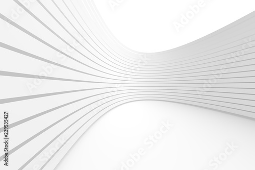 White Architecture Circular Background. Modern Building Design