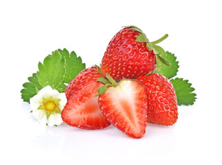 Wall Mural - Strawberry on white background