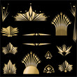 © PollyW - Art deco /Art Nuvo set of DIY elements golden black for print and web illustration , geometric luxury elements and beautiful creative pack.