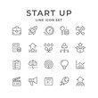 Set line icons of start up