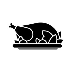 Sticker - Grilled whole chicken glyph icon