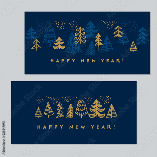 Elegant luxury style Christmas trees for cards