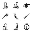 Modern carpet sweeper icon set. Simple set of 9 modern carpet sweeper vector icons for web design on white background