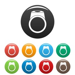 Poster - Ring icons set 9 color vector isolated on white for any design