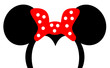 Mouse Ears with red bow Headband for Birthday Party or Celebration, cartoon style meme, vector eps 10