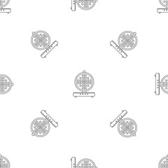 Sticker - Round waffle machine pattern seamless vector repeat geometric for any web design