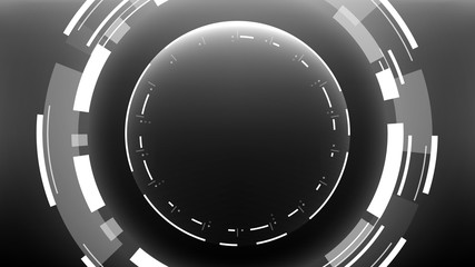 Wall Mural - Futuristic Technology Abstract Circlular Background. Vector Science Fiction Hi-Tech Wallpaper