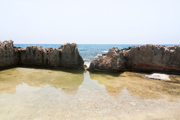 Texture of Volcanic rock surface in Cyprus look like moon surfase