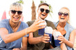 © Rock and Wasp - three friends on the beach drinking cocktails fun