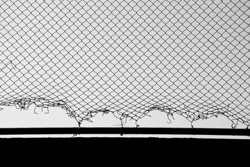 Poster - wire mesh wall background - monochrome