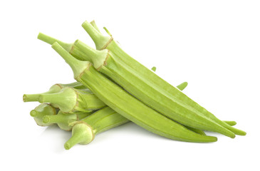 Wall Mural - Okra  isolated on white background