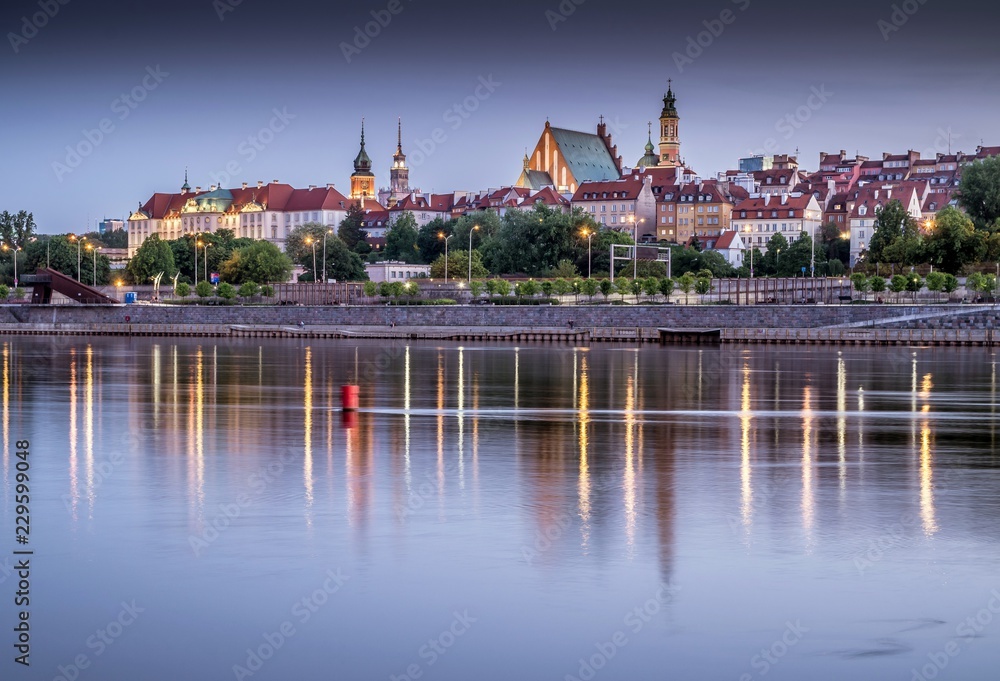 panorama Starego Miasta Warszawy - obrazy, fototapety, plakaty 