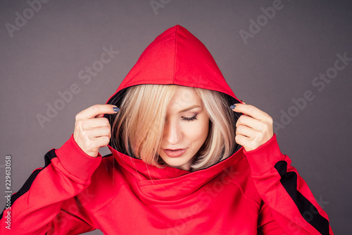 Portrait Of A Beautiful Blonde Woman Perfect Skin And Makeup Put