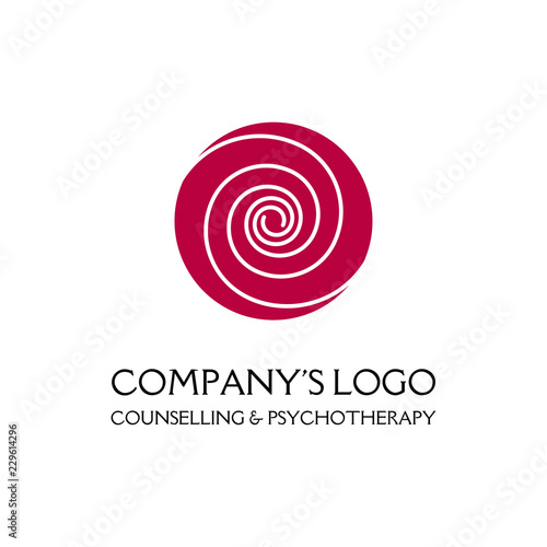 Fotografía Logo - two thin spirals in a circle - a flower bud - a symbol of interaction, growth, development, enlightenment, beauty and wisdom
