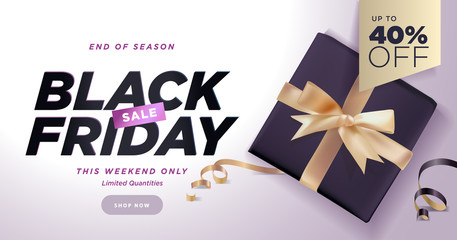 Black Friday sale banner. Social media vector illustration template for website and mobile website development, email and newsletter design, marketing material.