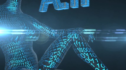Wall Mural - robotic artificial intelligence ai deep learning computer program technology