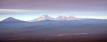 Morning Haze On The Three Sisters And Other Cascade Volcanic Peaks