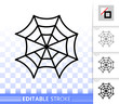 © Suesse - Editable stroke Spider web thin line icon
