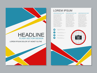 Modern professional business two-sided flyer vector design template