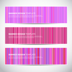 Wall Mural - banners or headers with pink striped colorful background