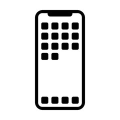 Wall Mural - mobile phone / smartphone with a bunch of apps on home screen flat vector icon