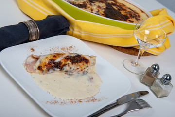 endive gratin with ham and bechamel sauce