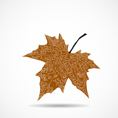 Wall Mural - maple leaf on white background. vector illustration