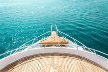 Luxury Yacht, Stern Interior, Comfortable Design For Rest Leisure Tourism Travel