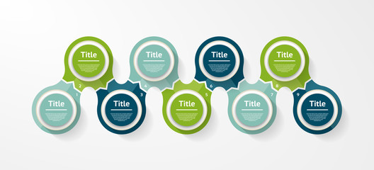 Wall Mural - Vector circle infographic. Template for diagram, graph, presentation and chart. Business concept with 9 options, parts, steps or processes. Abstract background.