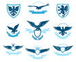 An Illustrated Blue Eagle Set on a White Background