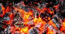 Burning Coals Of Wood As A Background