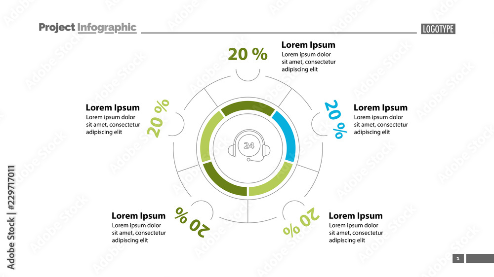 Call center efficiency slide template. Business data. Graph, chart ...