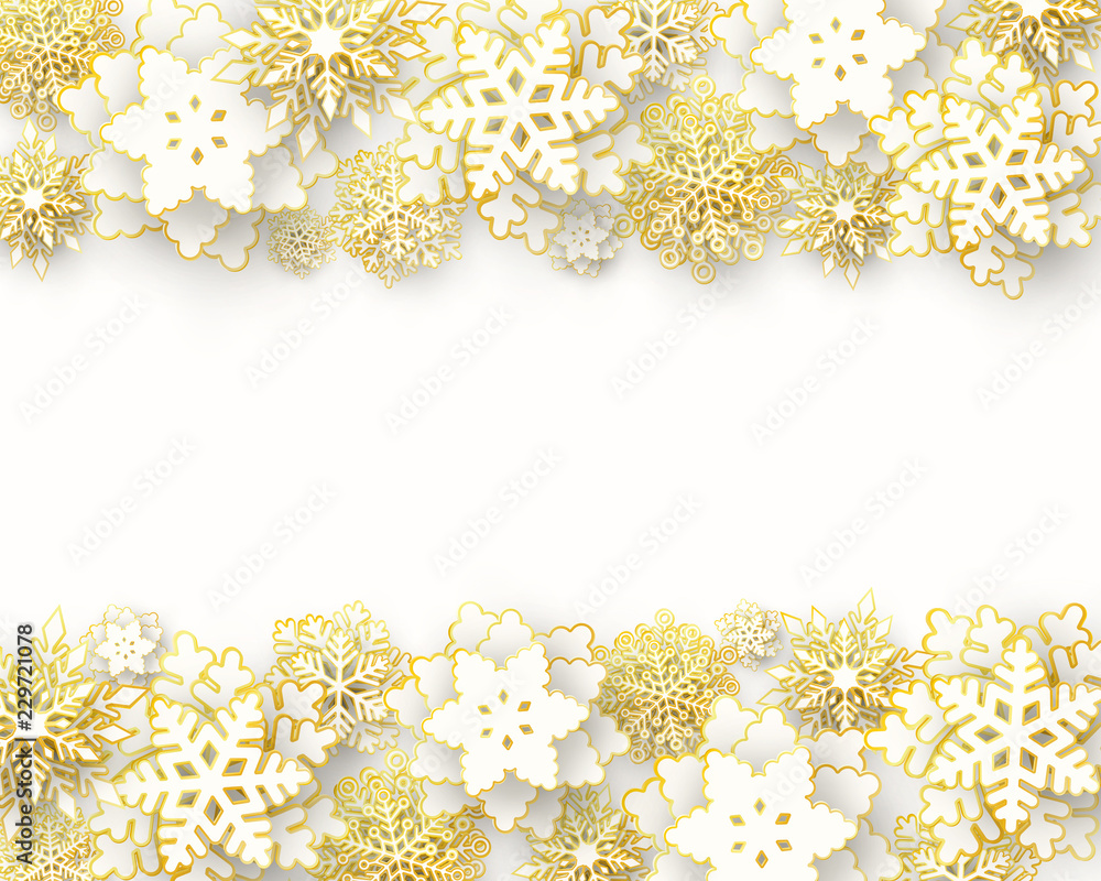 Vector Merry Christmas and Happy New Year greeting card design with 3d ...