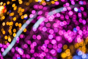 Christmas background with colorful bokeh light effects