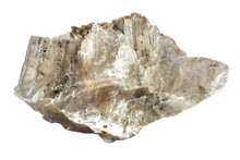Rough Muscovite Mica Stone Isolated On White Background, Natural Mineral Rock Specimen
