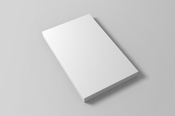 Blank 3D illustration of book mock up.