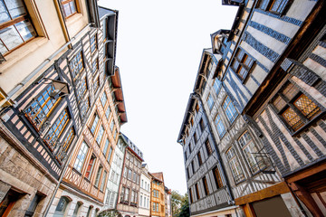 Wall Mural - Beautiful colorful half-timbered houses in Rouen city, the capital of Normandy region in France